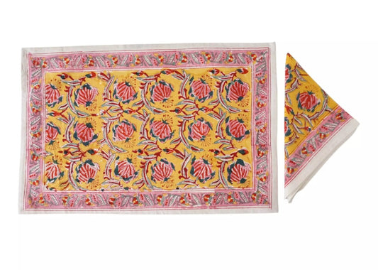 Set - 1 Tovaglietta ed 1 tovagliolo "Indi Yellow"