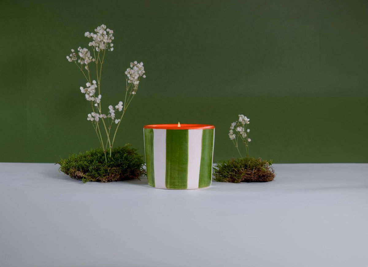 L'OBJET di SEVENREEDS - CANDELA PROFUMATA - CHAMPS-ÉLYSÉES RIGATA VERDE - 320 G
