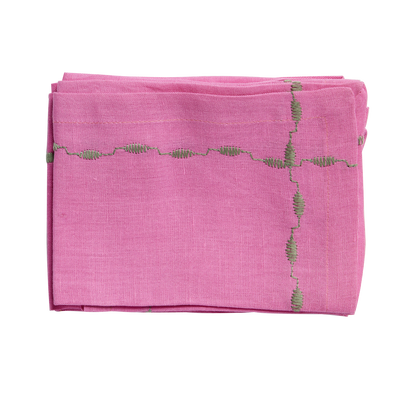 Set di 2 tovaglioli "Meadow" - Lino & Cotone Rosa