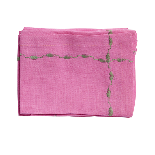 Set di 2 tovaglioli "Meadow" - Lino & Cotone Rosa