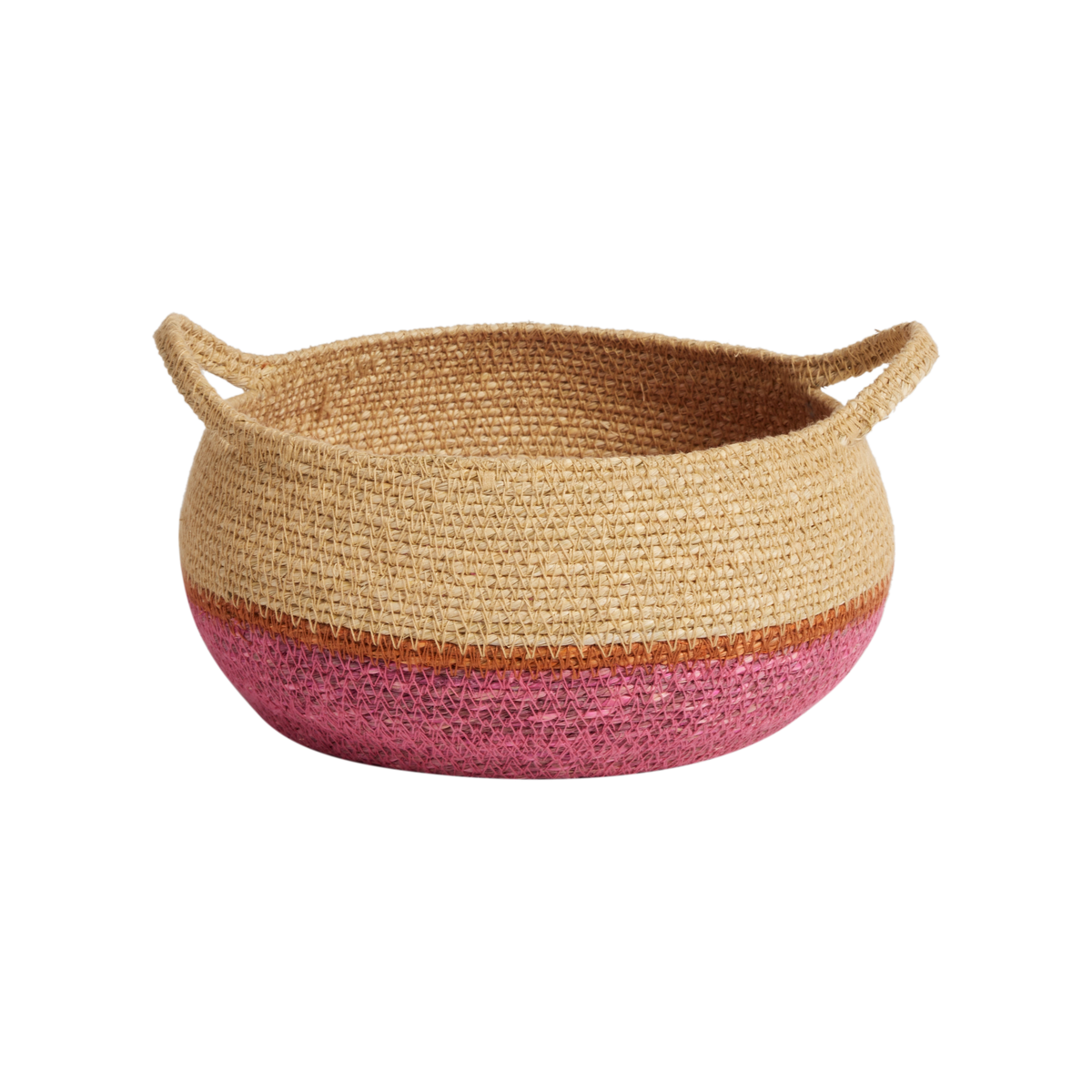 Cestino in giunco marino - Rosa Fluo