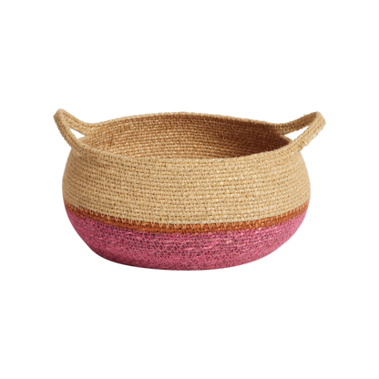 Cestino in giunco marino - Rosa Fluo