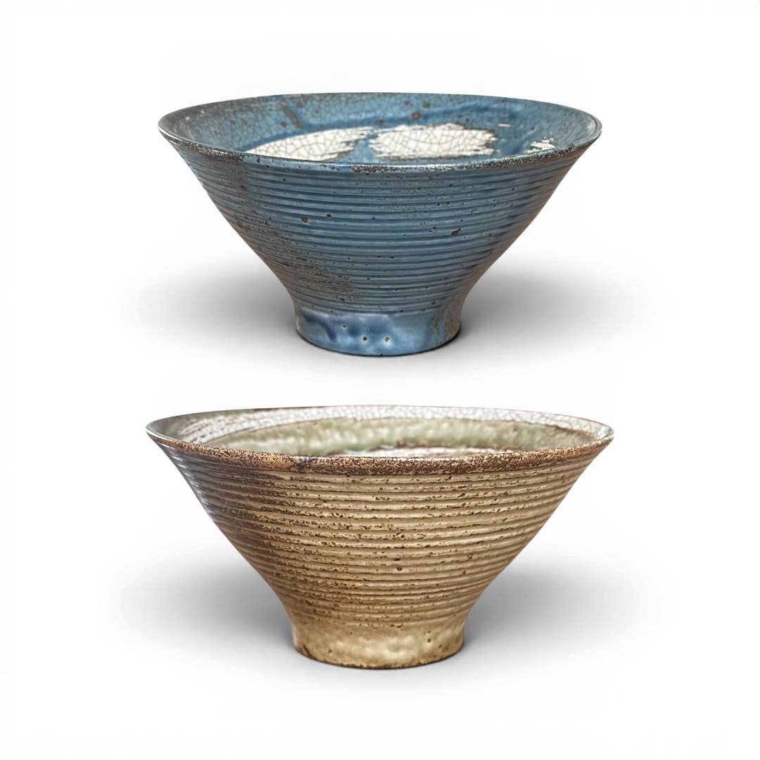 Ciotola Conica in Ceramica Artigianale – colore Blu Oceano oppure Craquelé