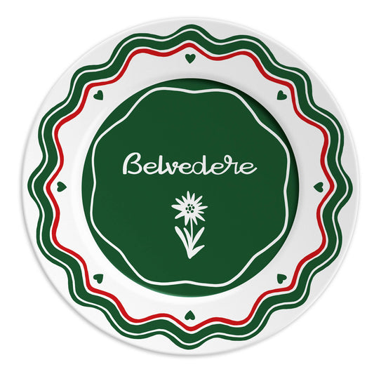 BELVEDERE - Piatto in porcellana con scritta