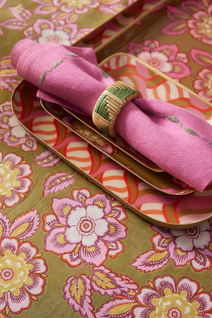 Set di 2 tovaglioli "Meadow" - Lino & Cotone Rosa