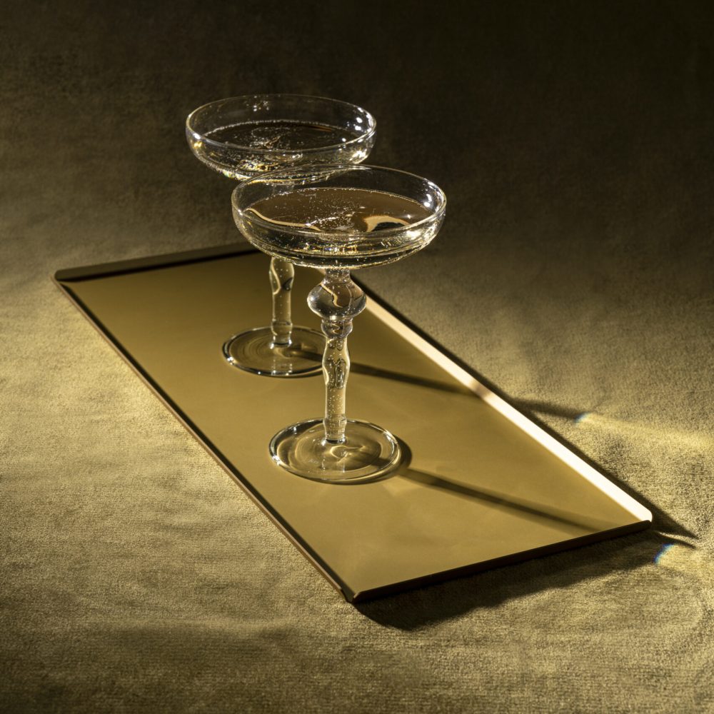 VASSOIO STORM CHAMPAGNE - Vassoio 40x20 cm - color CHAMPAGNE - Design: Ivan feat.kn