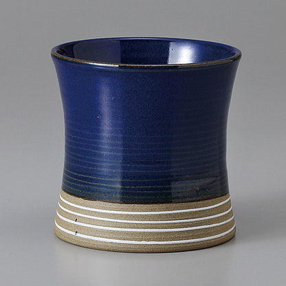 Tazza da tè giapponese svasata in ceramica blu - SHIROI SEN