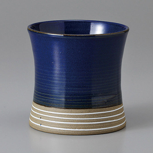 Tazza da tè giapponese svasata in ceramica blu - SHIROI SEN